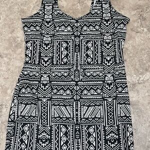 H&M Geometric Black and White Mini Dress